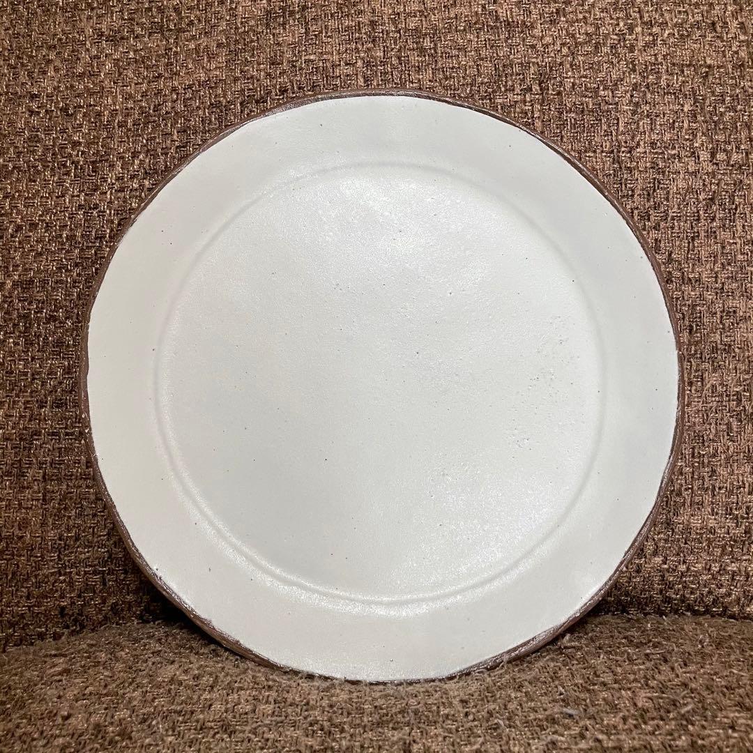 作家 陶工房SORA 土田空 リム皿 舟形鉢 小鉢 白釉 焼きしめ 新品未使用