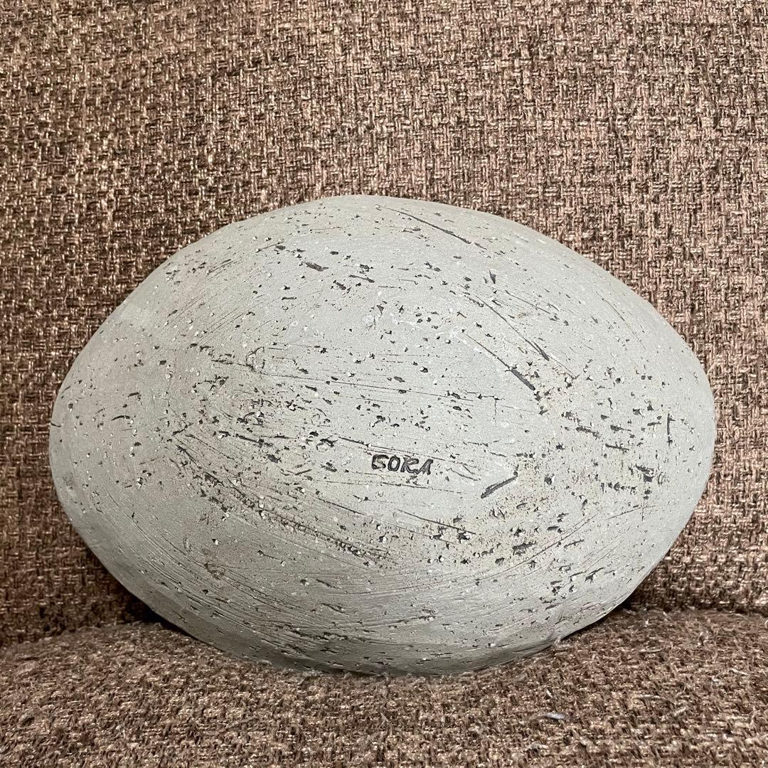 作家 陶工房SORA 土田空 リム皿 舟形鉢 小鉢 白釉 焼きしめ 新品未使用