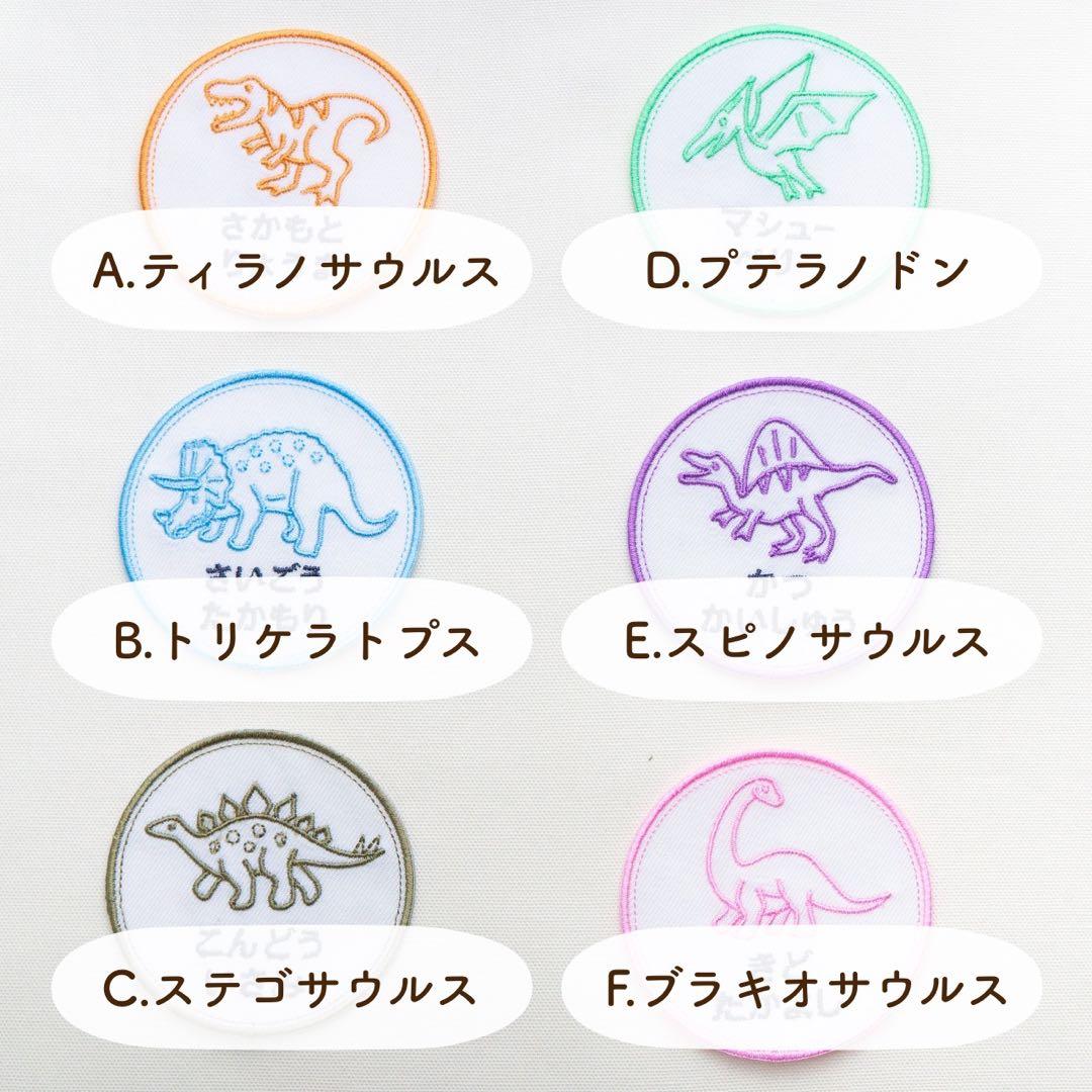 【8】自分だけの！お名前恐竜ワッペン　(ラインシリーズ)