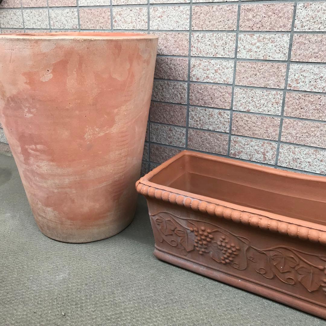 テラコッタ プランター 鉢 素焼き 丸深型 大型 植木鉢 ガーデニング おしゃれ