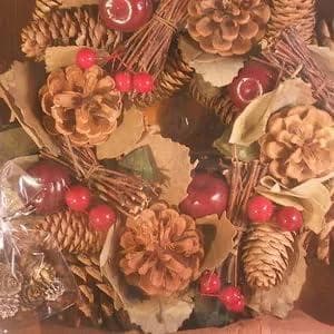 ブラウンリース　松かさ＆リンゴ