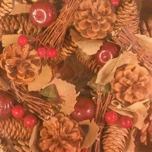 ブラウンリース　松かさ＆リンゴ