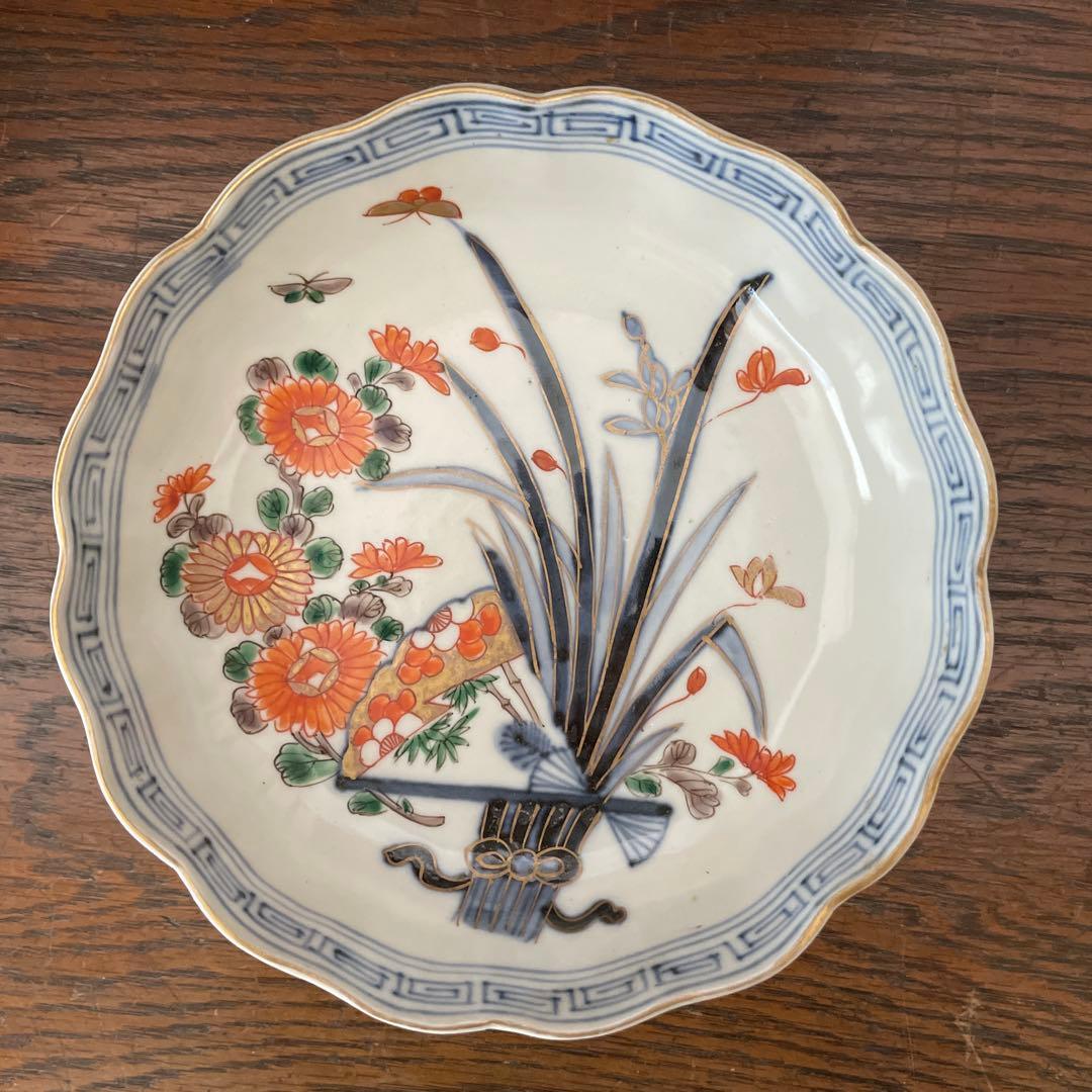 古伊万里　なます皿　染付　器　江戸時代　富貴長春