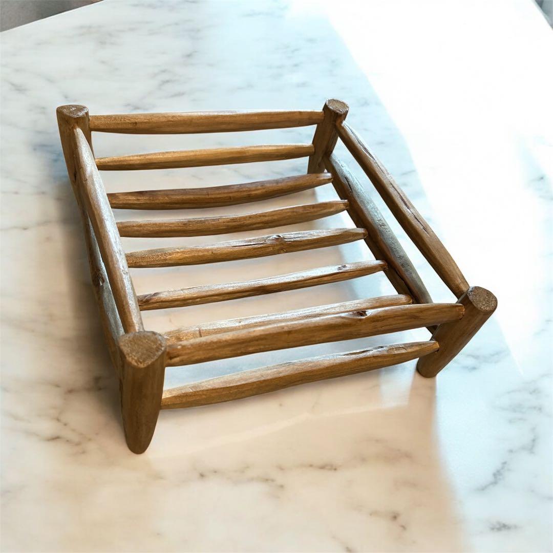 【一点もの】パリ　蚤の市　カゴ　ウッド　インテリア　大小セット売り　天然素材