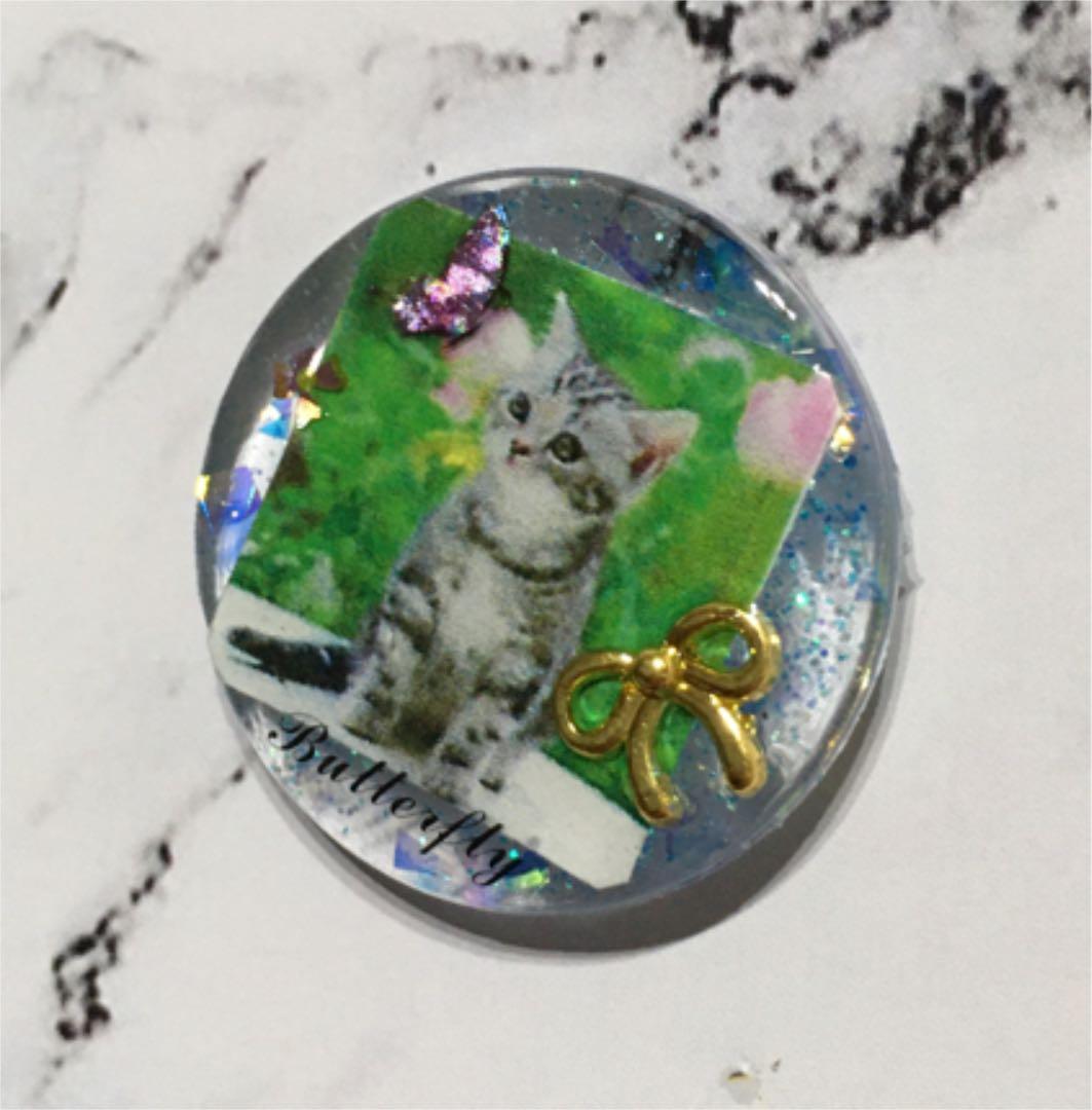 レジンヘアゴム、新作♡草原リボン猫ちゃん・再販不可