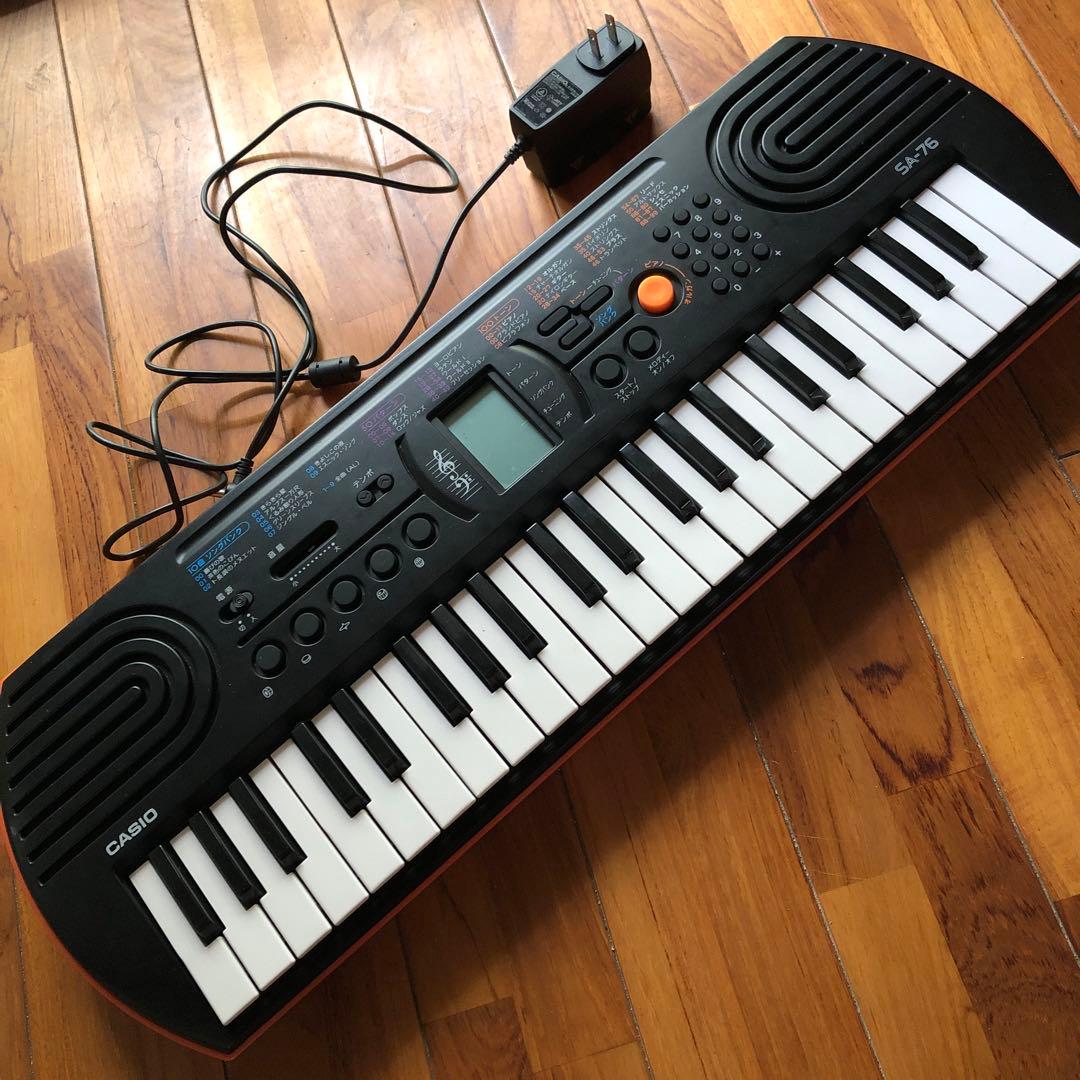 CASIO SA-76♪キーボード◎アダプター付◎美品♪プレゼントにも◎