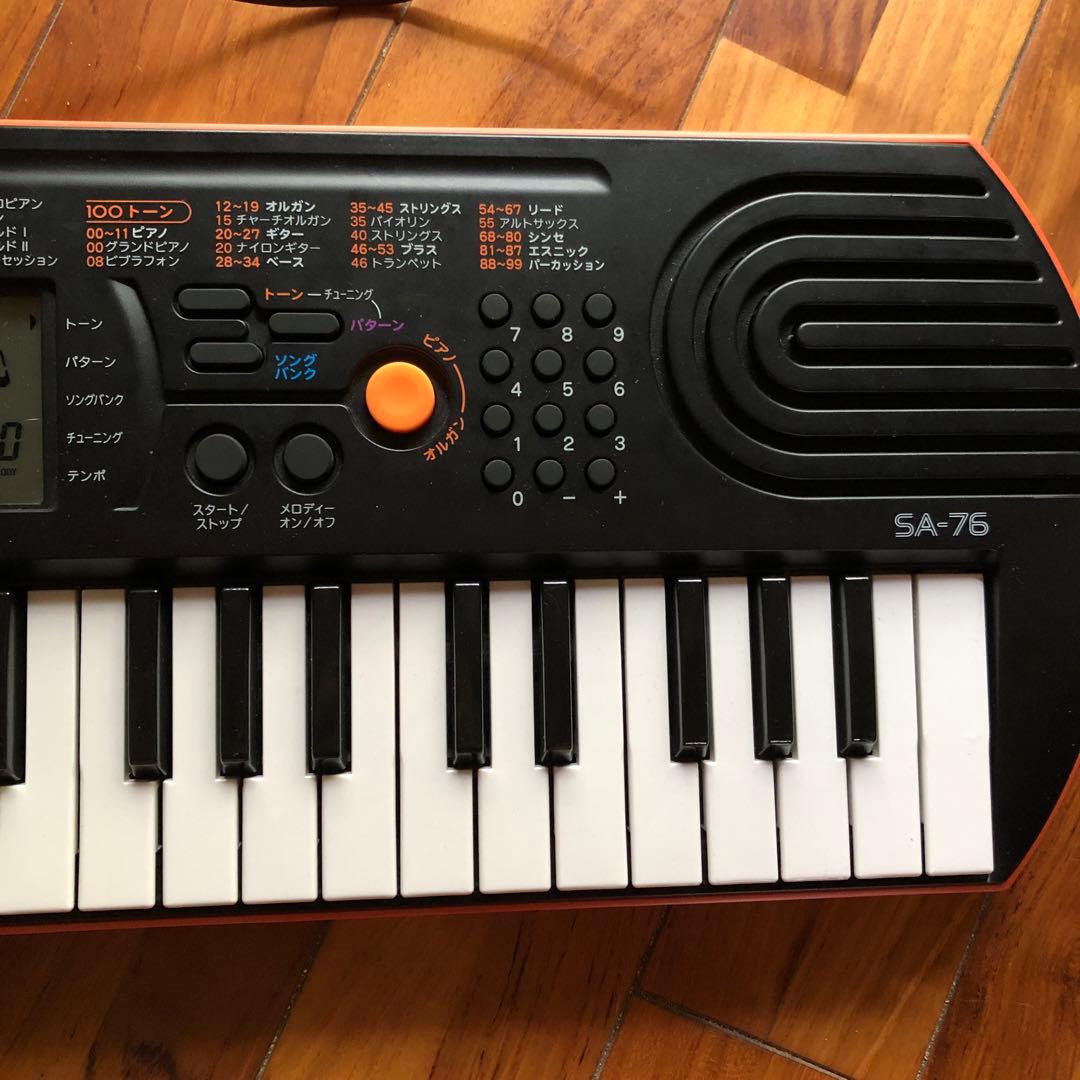 CASIO SA-76♪キーボード◎アダプター付◎美品♪プレゼントにも◎