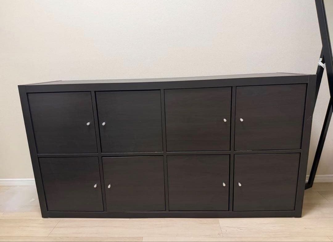 IKEA KALLAX カラックス 8扉付き（ブラックブラウン）77×147cm