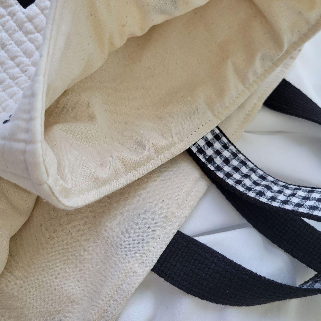 入園入学2点セット ハンドメイド レッスンバッグ 上履き入れ ヌビ黒B