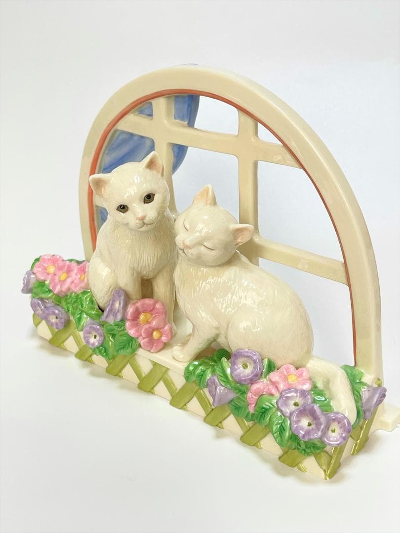 大きなサイズ レノックス 猫 フィギュリン love in bloom