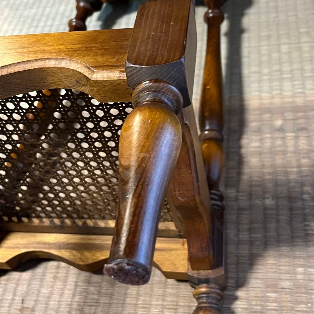 カリモク ナイトテーブル ラタン 花台 サイドテーブル 電話台