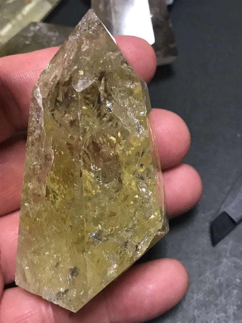 レインボーシトリン 六角柱