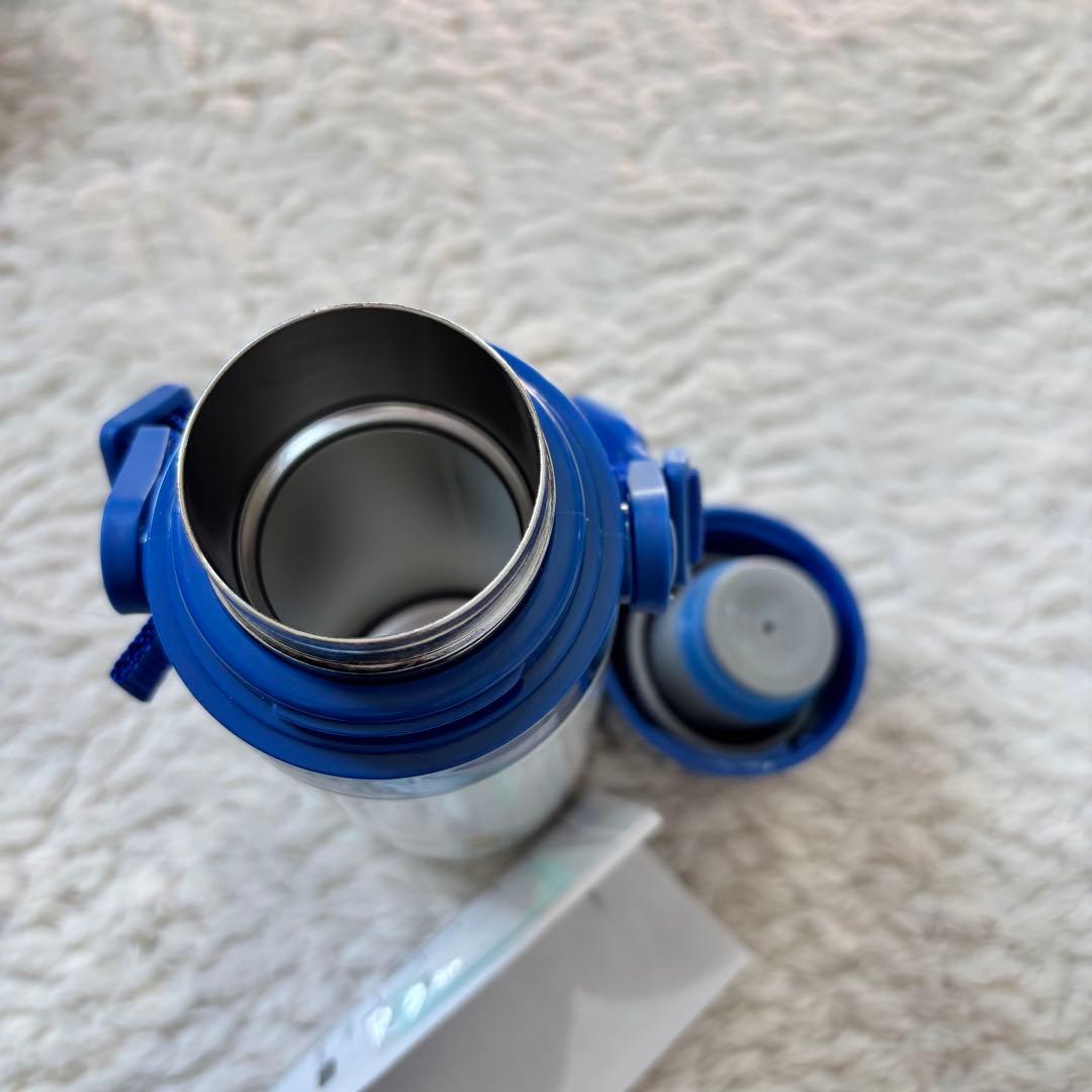 未使用　familiar ファミリア子ども用水筒 スケーター　ホワイト/ブルー