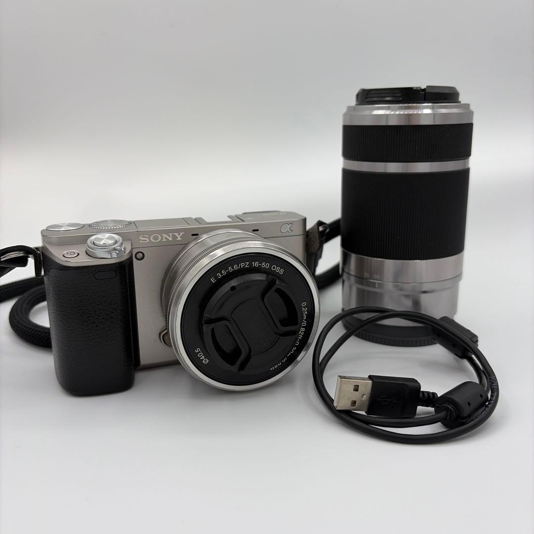 SONY α6000 ミラーレス一眼カメラ、E 18-55mmレンズ付、シルバー