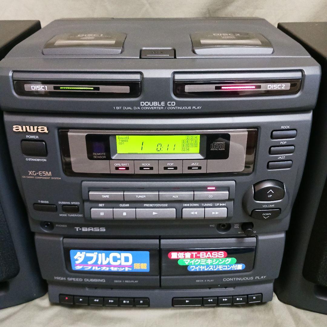 【希少 未使用級】aiwa XG-E5M ダブルCD ダブルカセット ビンテージ