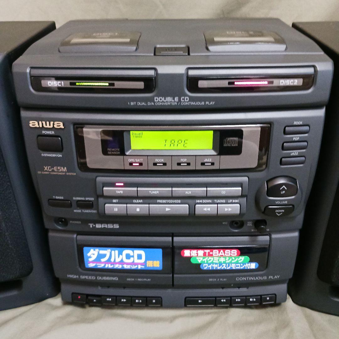 【希少 未使用級】aiwa XG-E5M ダブルCD ダブルカセット ビンテージ