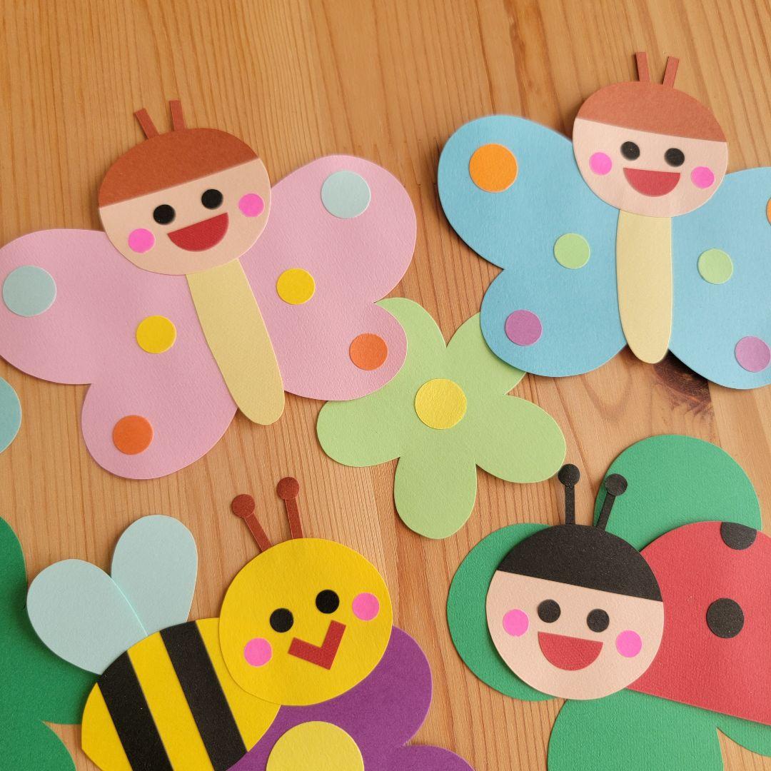 壁面飾り【虫たちと花】保育　春　新学期　入園