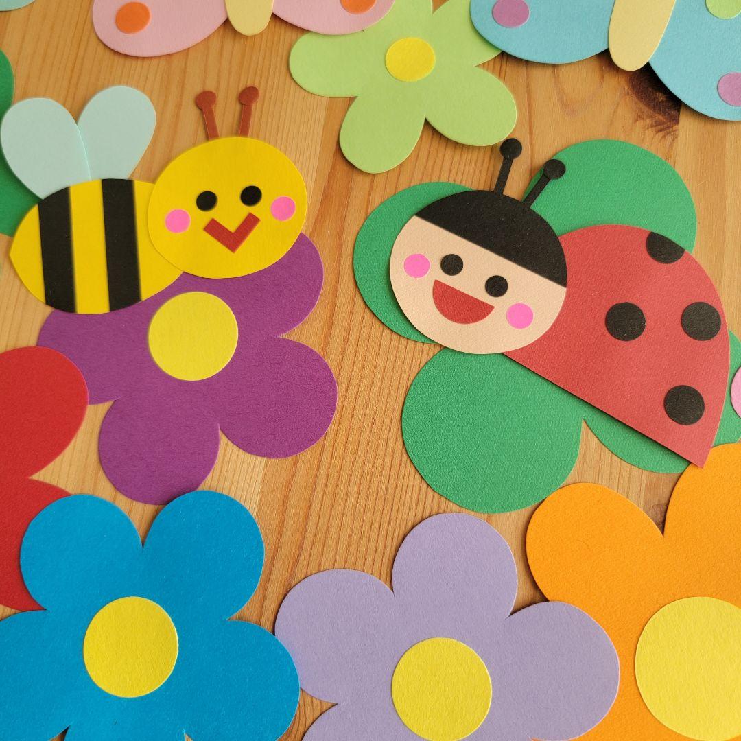 壁面飾り【虫たちと花】保育　春　新学期　入園