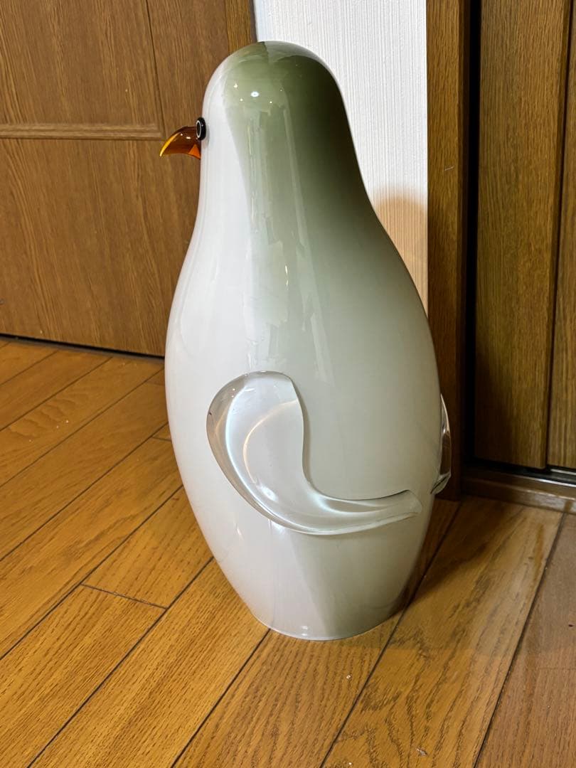 ヤマギワ 岩津ガラス ペンギン 大きなガラスのフロアスタンド　硝子細工