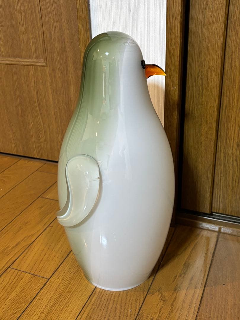 ヤマギワ 岩津ガラス ペンギン 大きなガラスのフロアスタンド　硝子細工