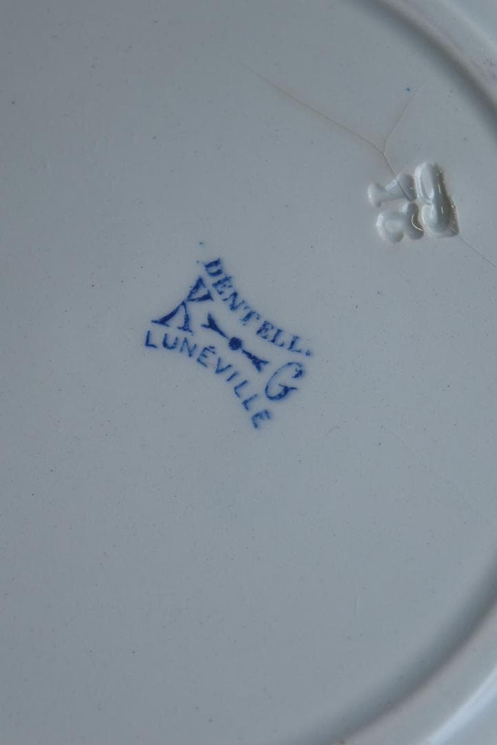 2枚組　美品　リュネビル　DENTELLE（レース）皿　フランスアンティーク