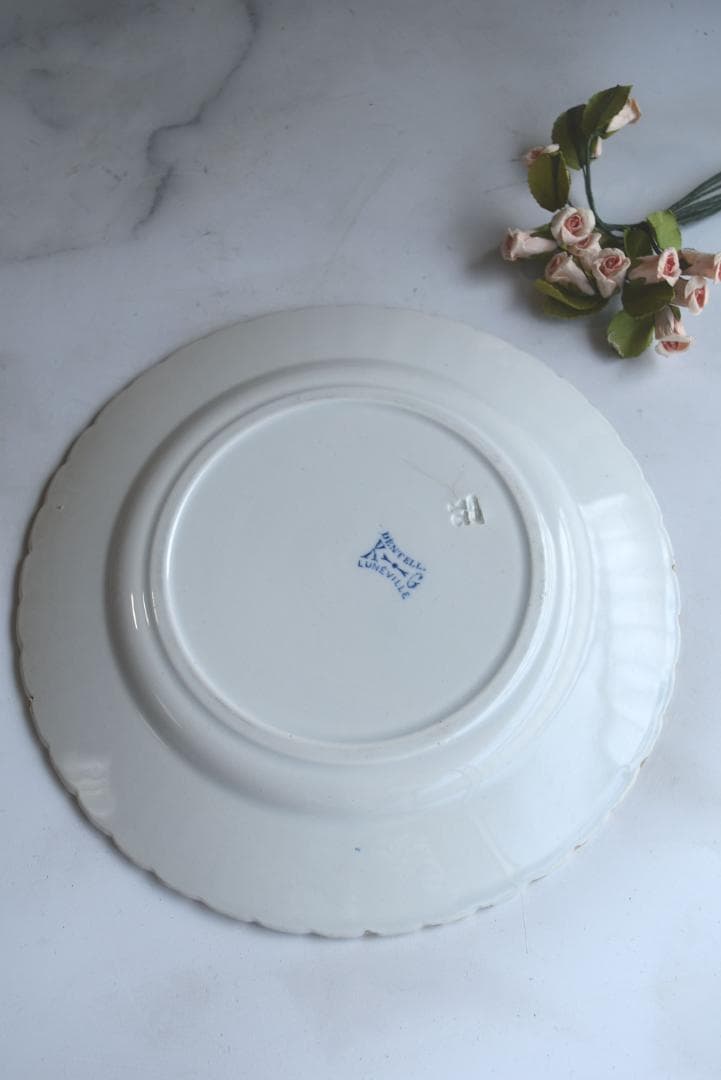 2枚組　美品　リュネビル　DENTELLE（レース）皿　フランスアンティーク
