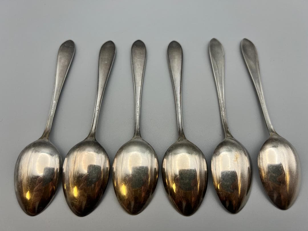 【海】SILVER　MITSUKOSHI刻印　スプーン６点セット　元箱付　86g