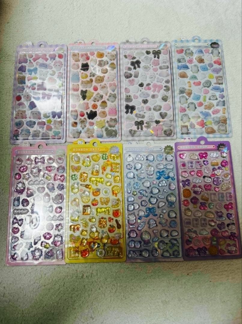 新品☆正規品☆ボンボンドロップシール&フワフワドロップシール8シート☆人気新作☆
