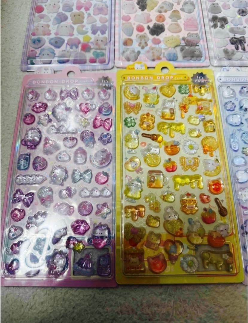 新品☆正規品☆ボンボンドロップシール&フワフワドロップシール8シート☆人気新作☆