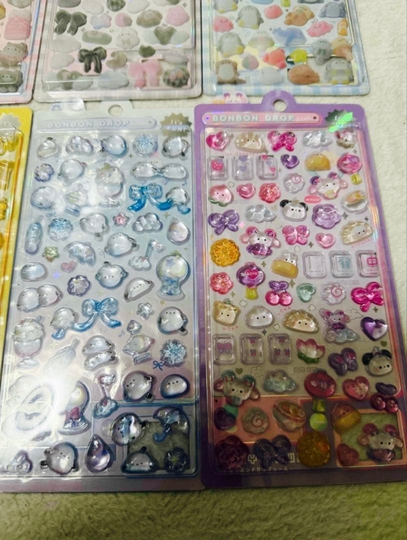 新品☆正規品☆ボンボンドロップシール&フワフワドロップシール8シート☆人気新作☆