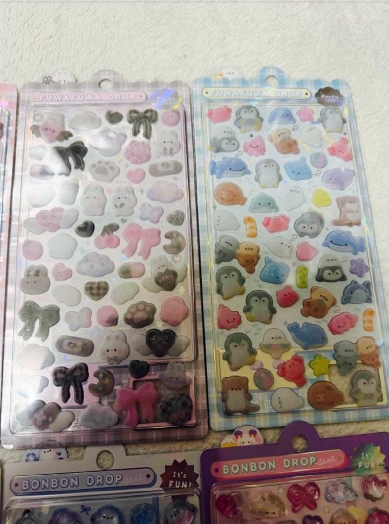 新品☆正規品☆ボンボンドロップシール&フワフワドロップシール8シート☆人気新作☆