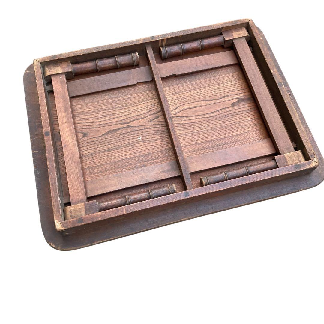 昭和レトロ 折りたたみ 竹脚ローテーブル 古家具 ビンテージ 座卓 古道具