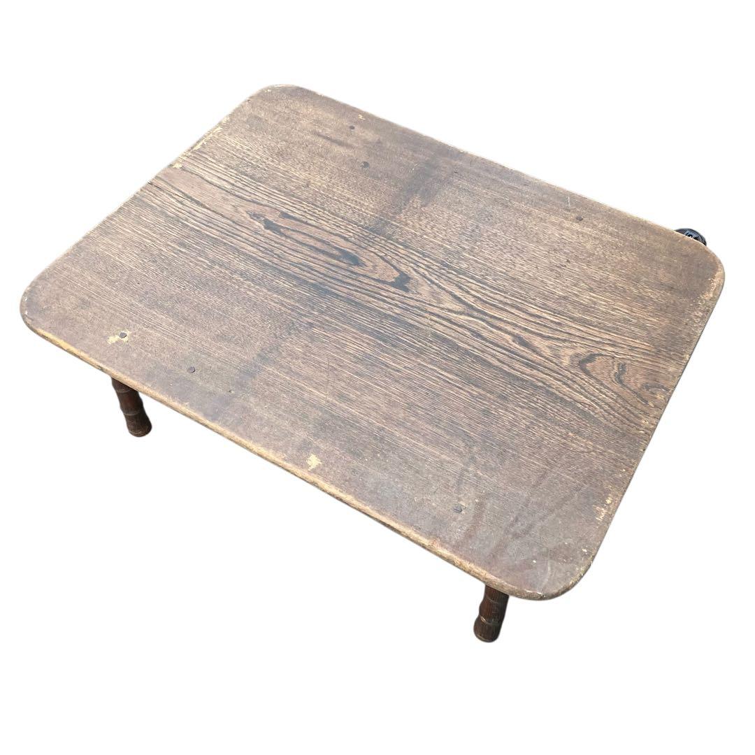 昭和レトロ 折りたたみ 竹脚ローテーブル 古家具 ビンテージ 座卓 古道具