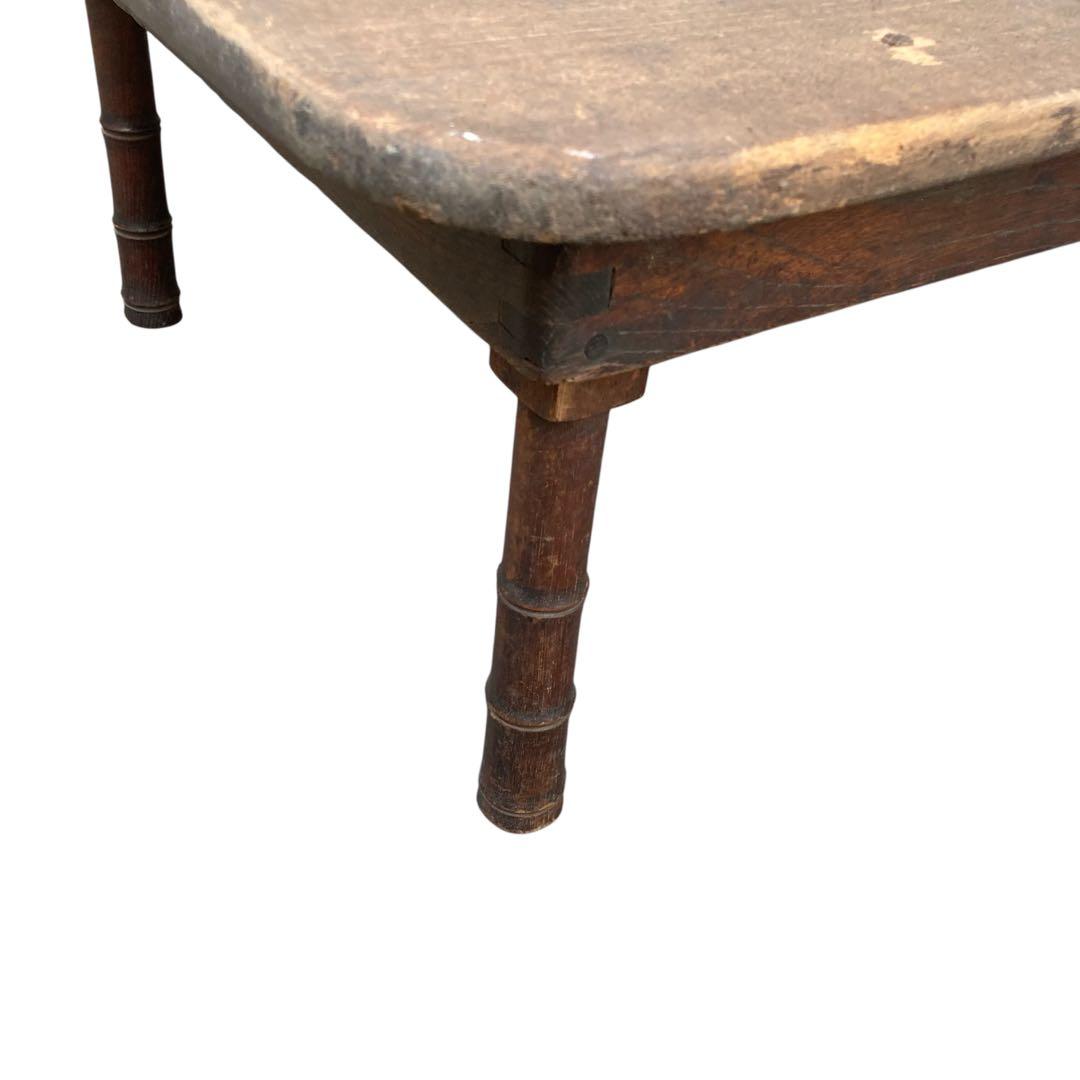 昭和レトロ 折りたたみ 竹脚ローテーブル 古家具 ビンテージ 座卓 古道具