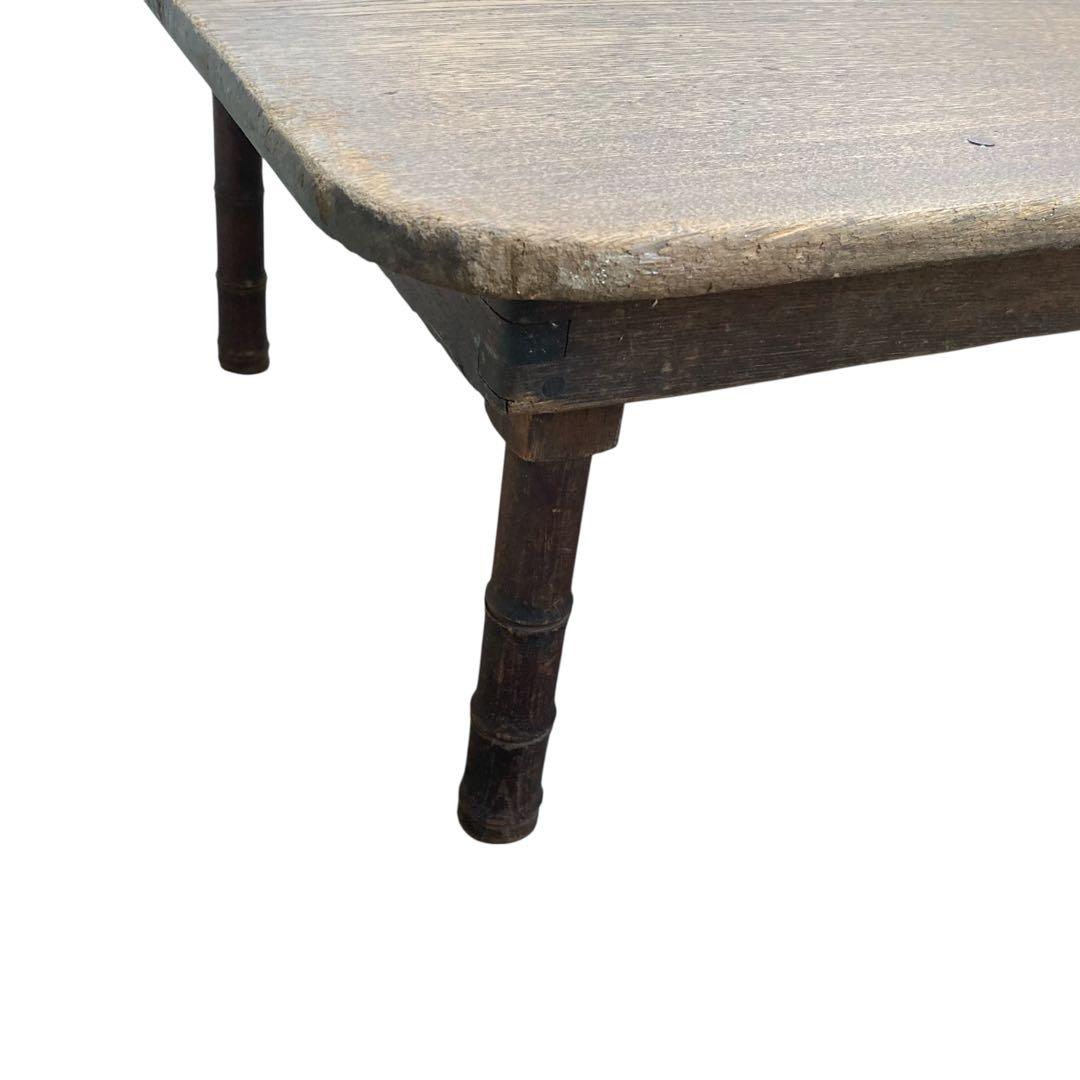 昭和レトロ 折りたたみ 竹脚ローテーブル 古家具 ビンテージ 座卓 古道具