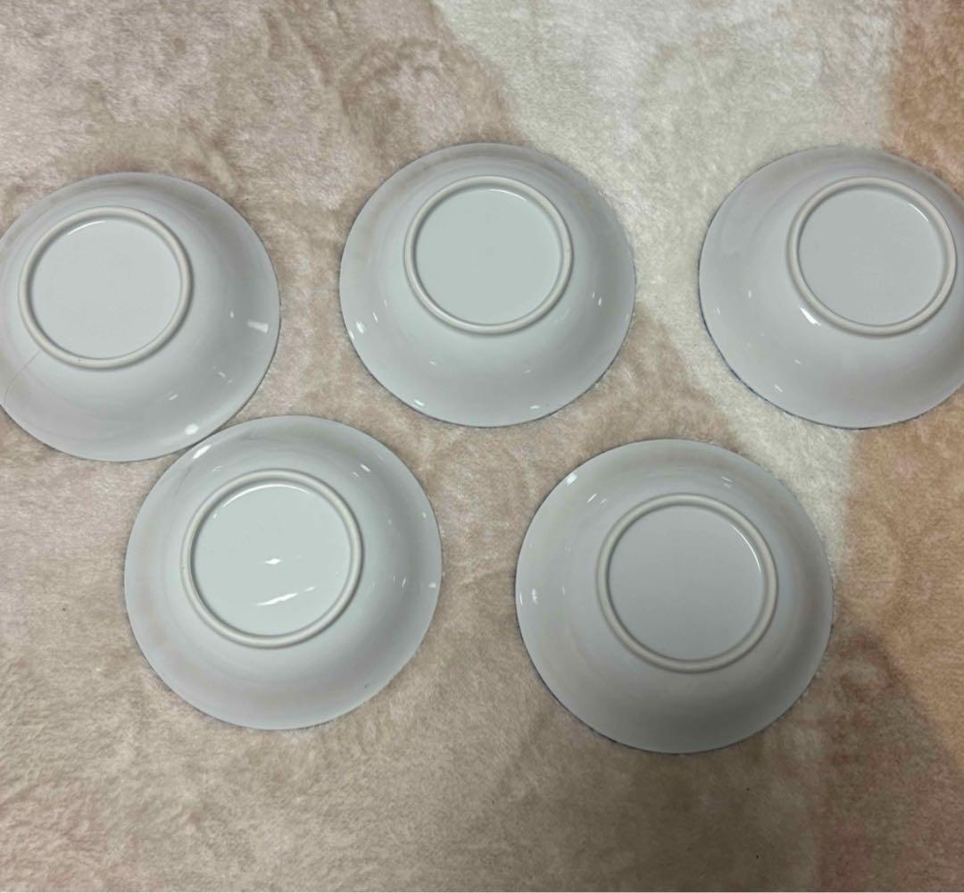 青色花模様皿 5枚セット