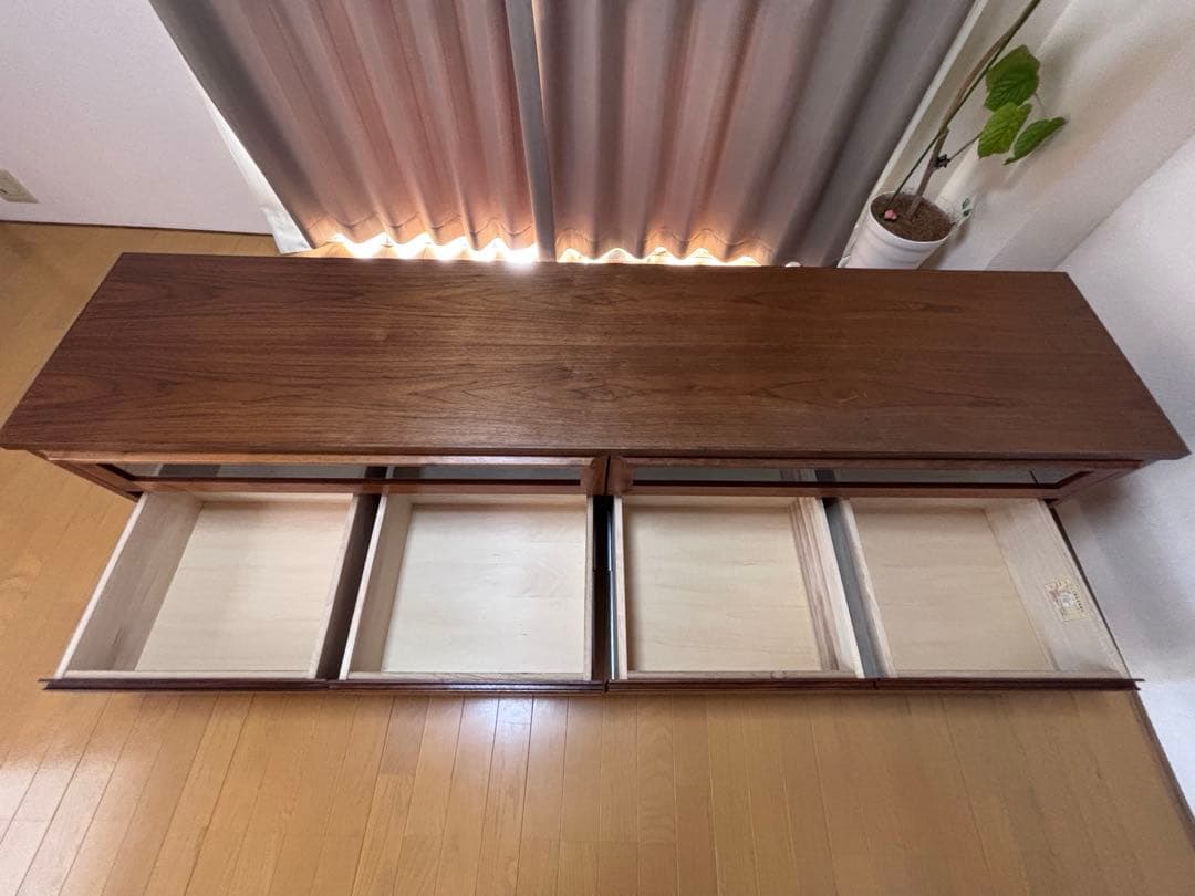大川家具　天然木　ウォールナット　テレビボード　日本製　200cm ローボード
