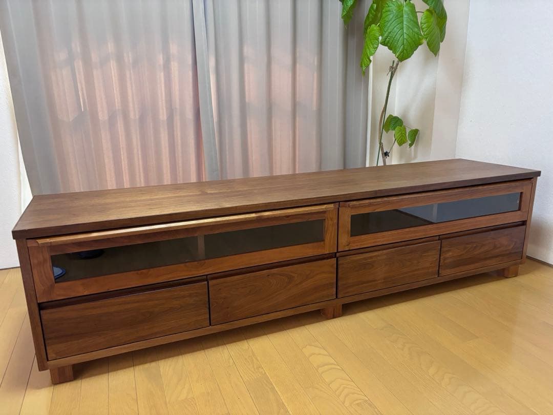 大川家具　天然木　ウォールナット　テレビボード　日本製　200cm ローボード