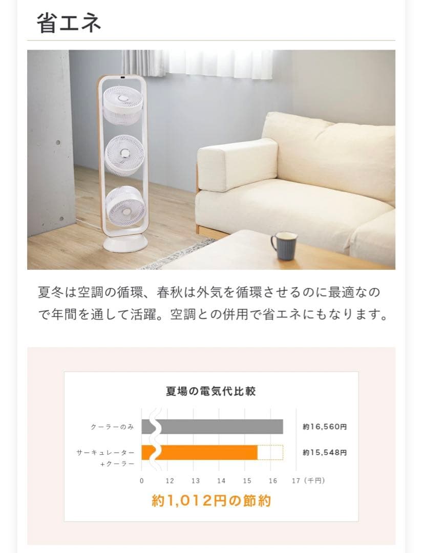 三連　扇風機　サーキュレーター
