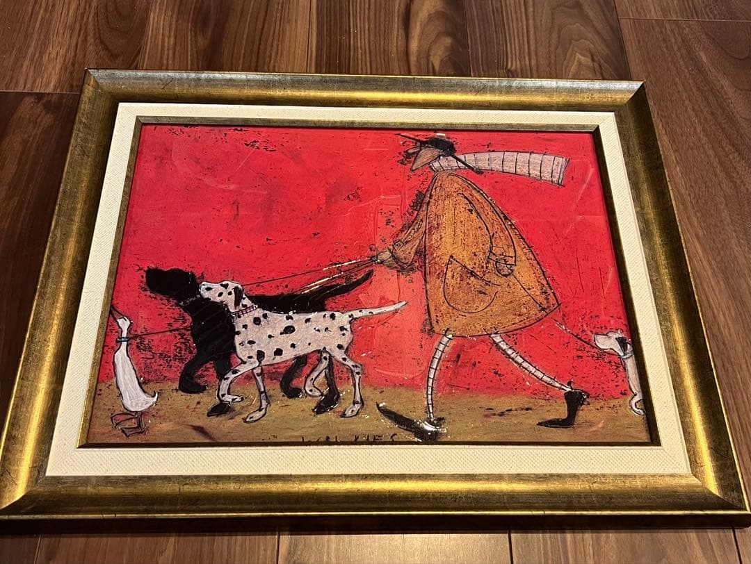 Sam Toft サムトフト 額装アート 犬と散歩 プリント 美品