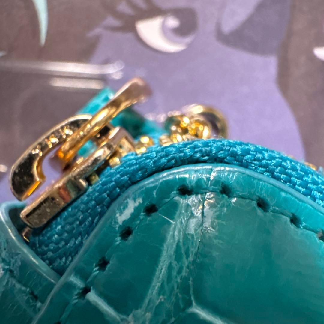 三京商会 クロコダイル スマートキーケース シャイニング 加工 ターコイズブルー