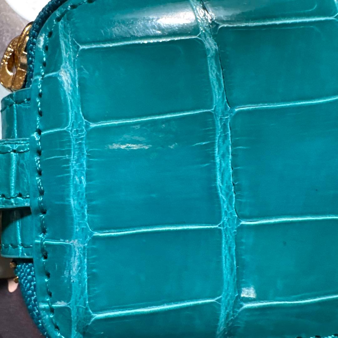 三京商会 クロコダイル スマートキーケース シャイニング 加工 ターコイズブルー