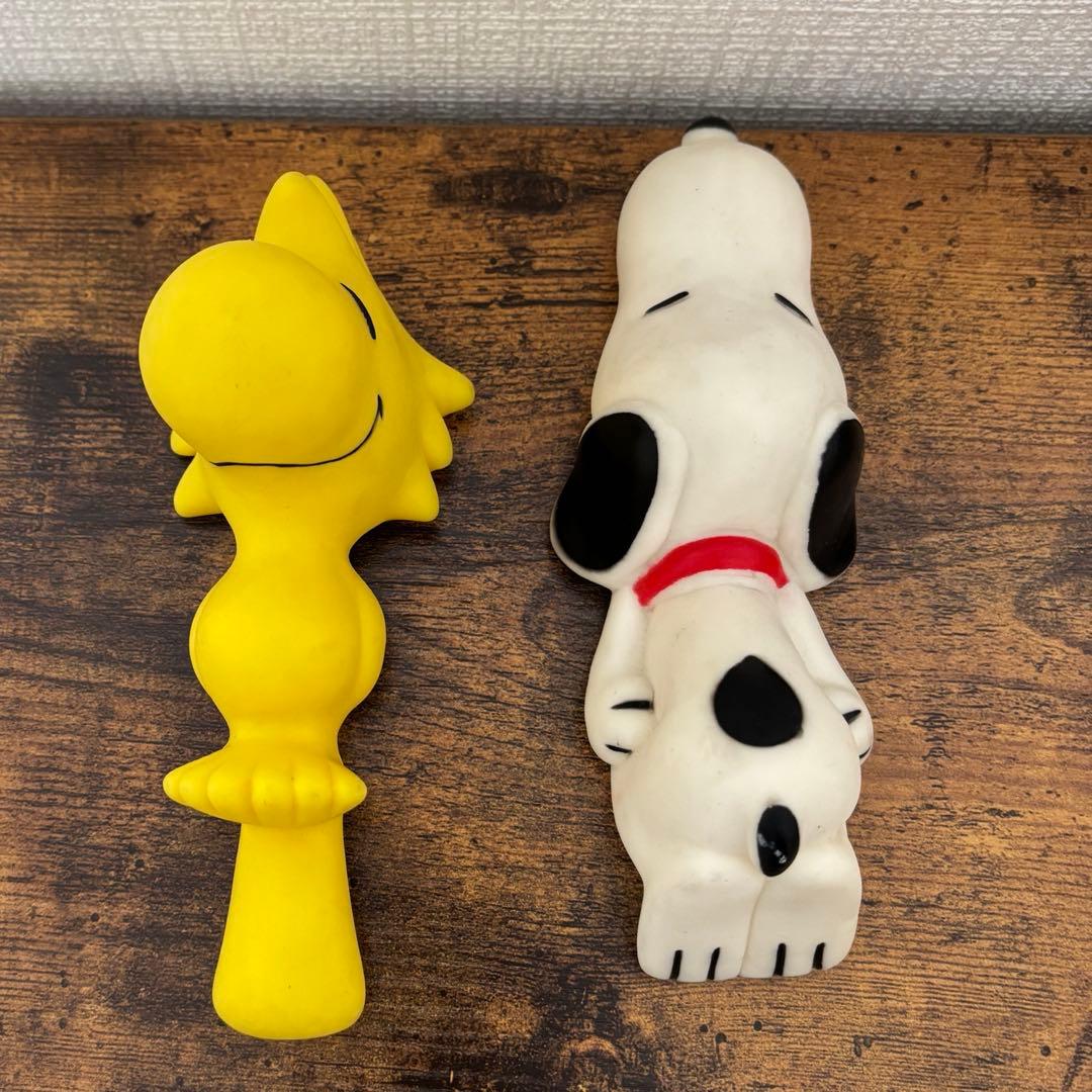 【超希少・当時物】スヌーピー＆ウッドストック 寝そべりソフビ ウインク製 レア