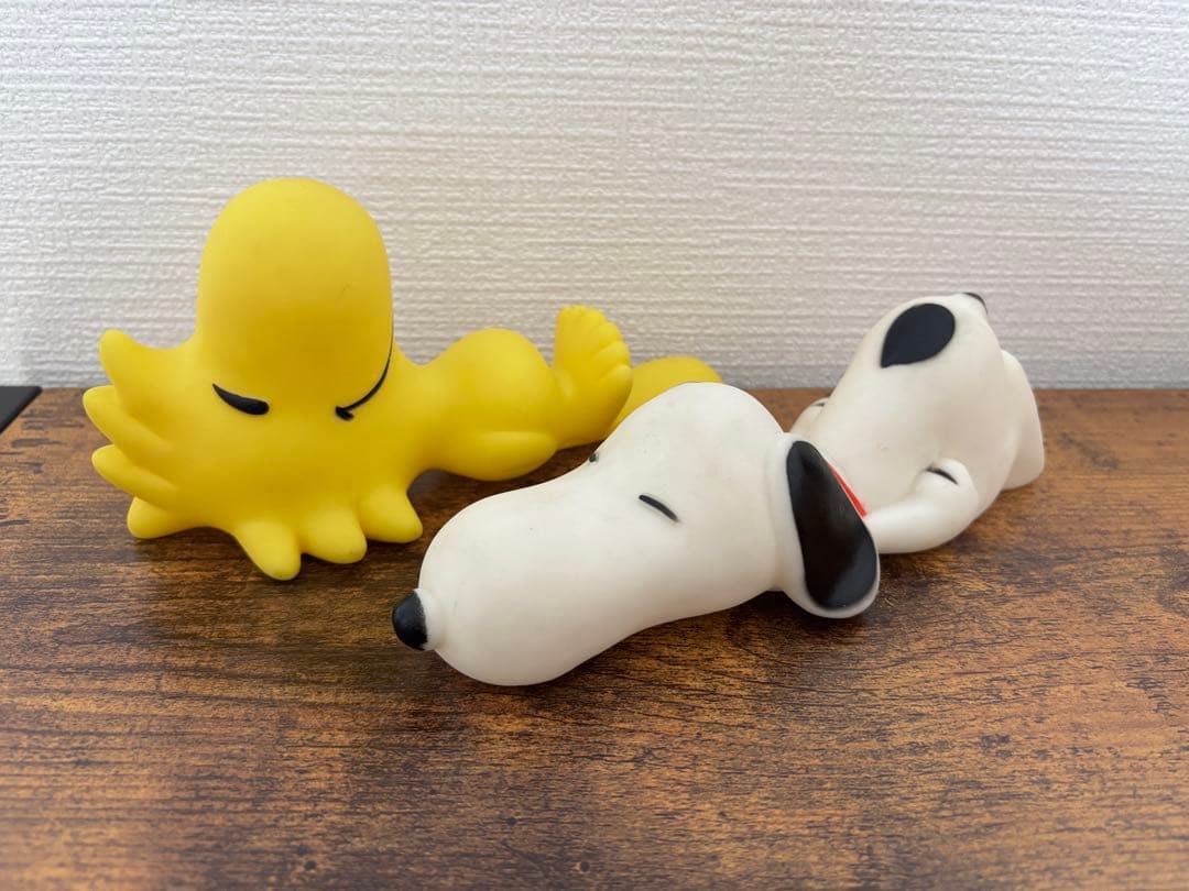 【超希少・当時物】スヌーピー＆ウッドストック 寝そべりソフビ ウインク製 レア