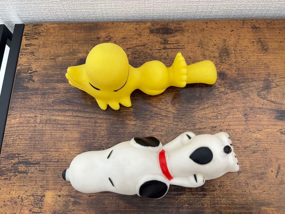 【超希少・当時物】スヌーピー＆ウッドストック 寝そべりソフビ ウインク製 レア