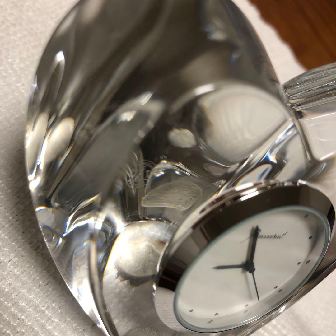 美品　Baccarat ハート型置時計　稼動品