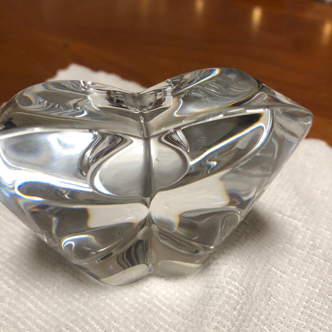 美品　Baccarat ハート型置時計　稼動品