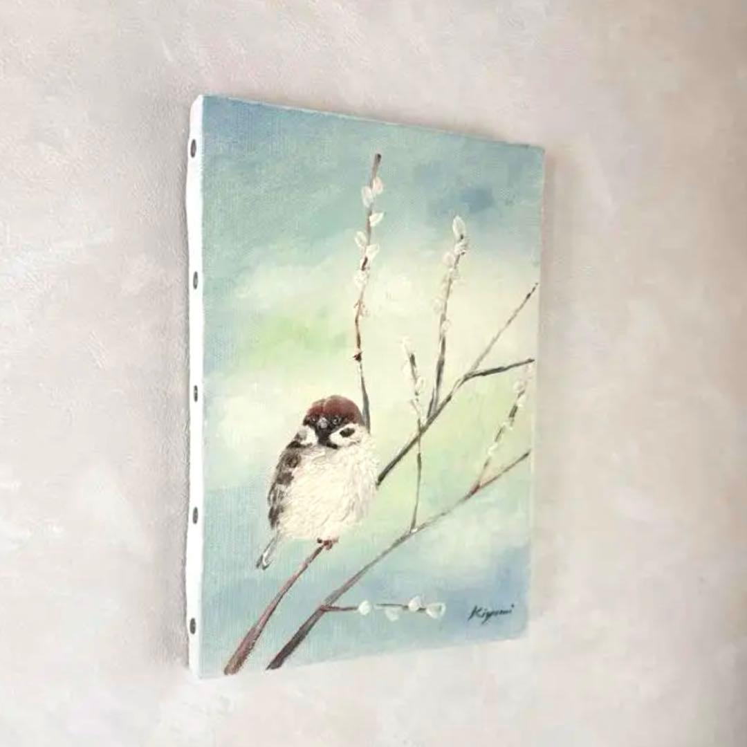 雀の油彩画