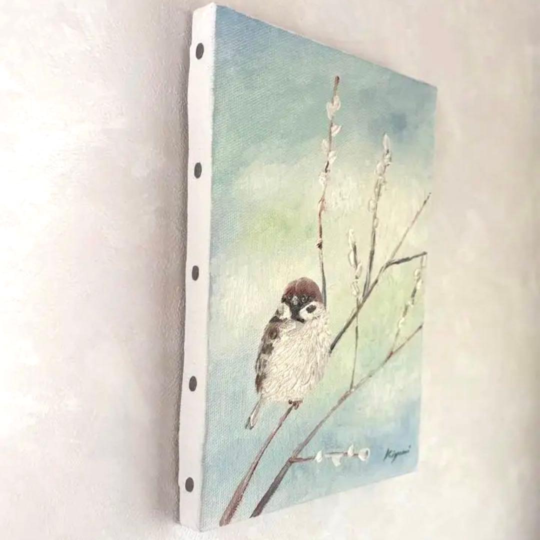 雀の油彩画