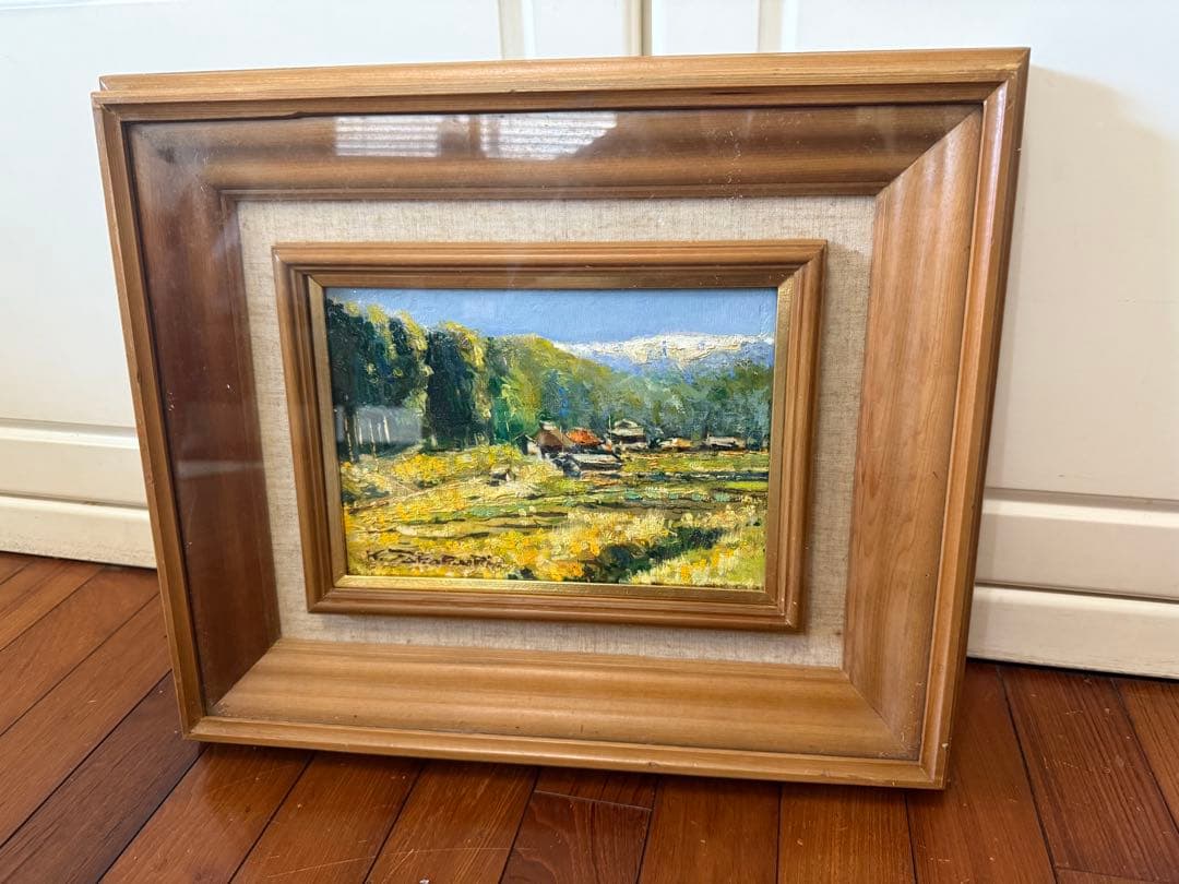 ②「山麓の農村風景」髙橋一善 油絵